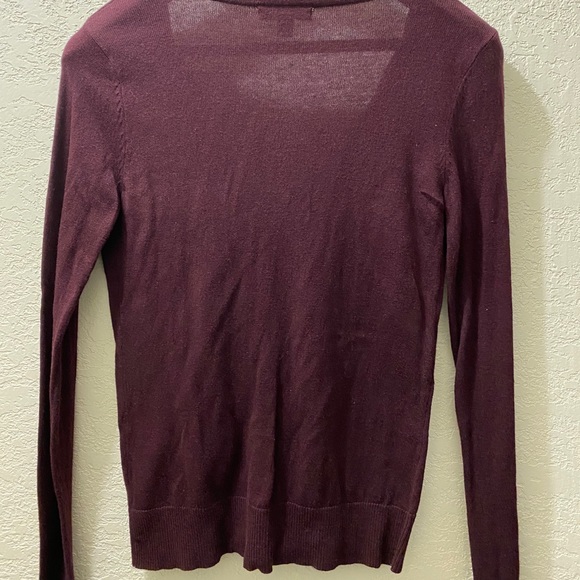New York & Company Long Sleeve Cardigan Burgundy - Picture 6 of 8